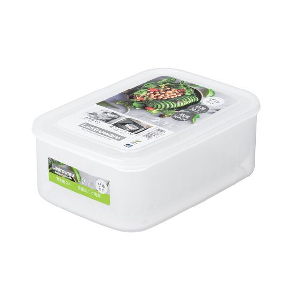 フレッシュケース角型（L）ザル付き　 タウ・ナチュラル