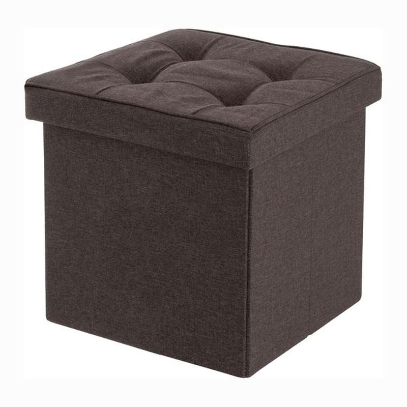 コンパクト収納スツール　ブラウン