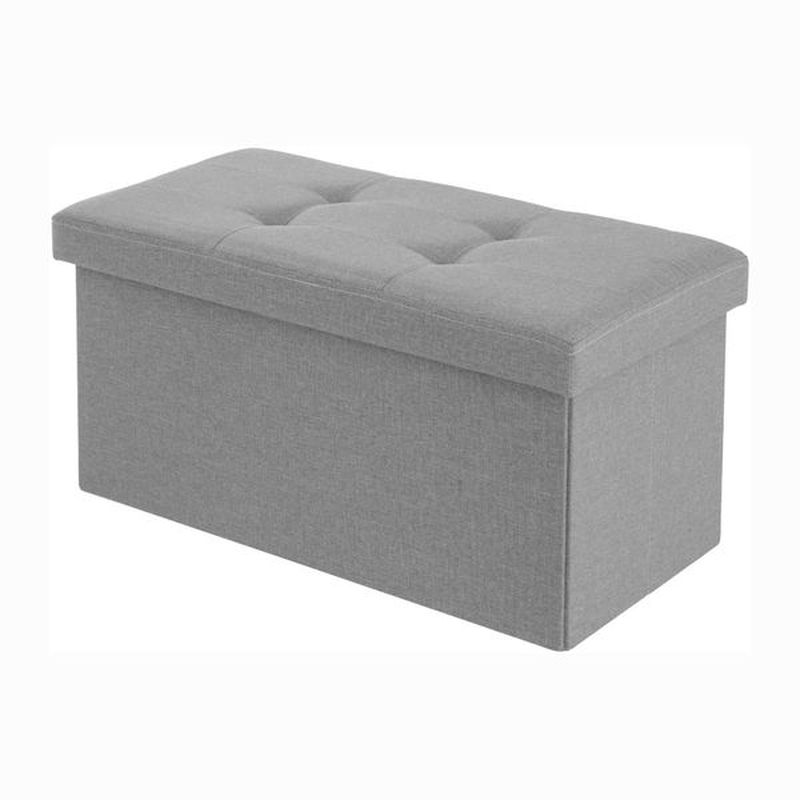 コンパクト収納スツール ワイド　グレー