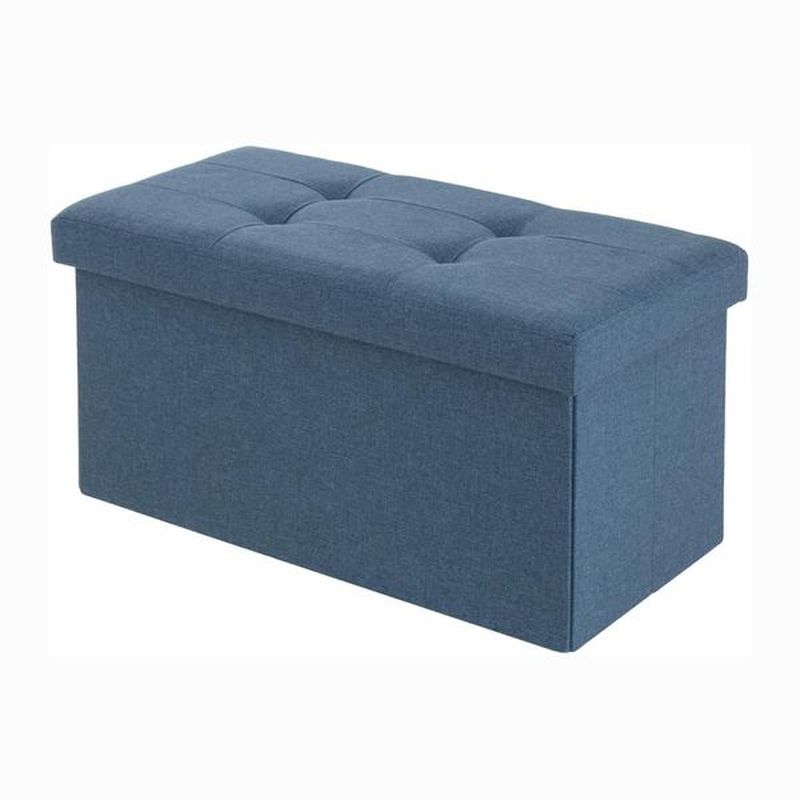 コンパクト収納スツール ワイド　ブルー