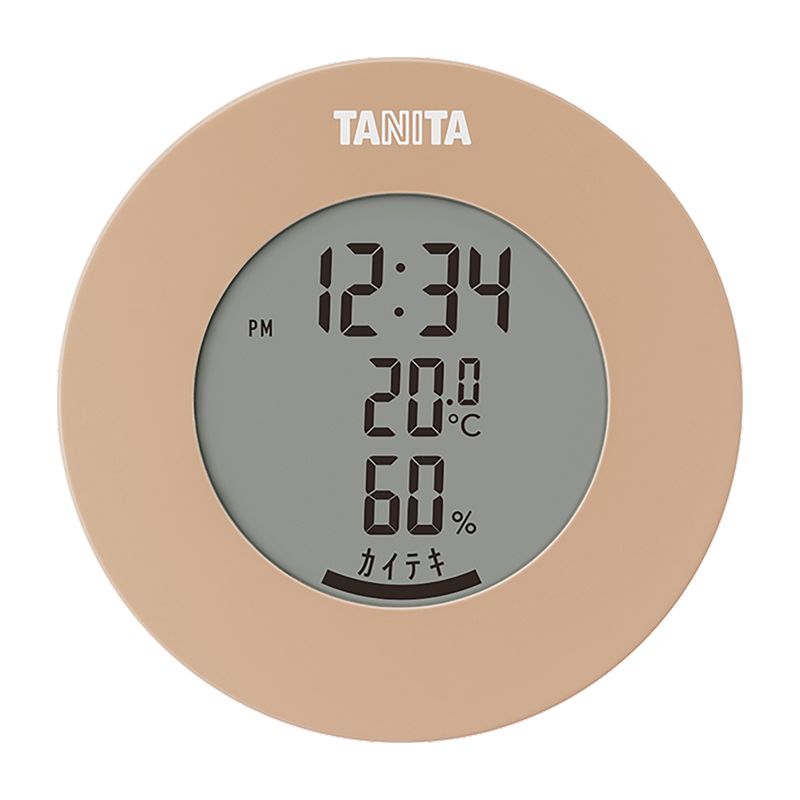 デジタル温湿度計 ライトブラウン