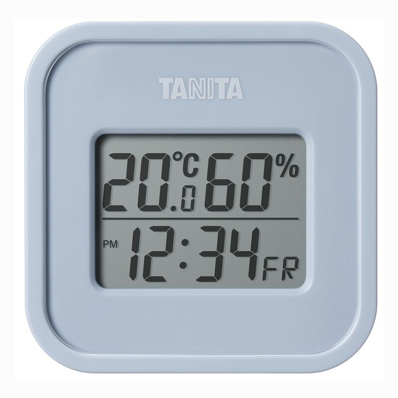 デジタル温湿度計 ブルーグレー