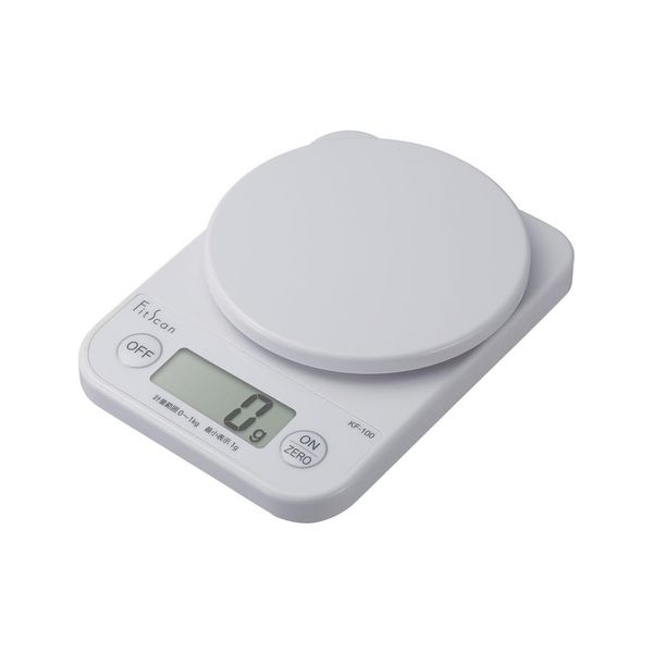 【T】デジタルクッキングスケール1kg ホワイト