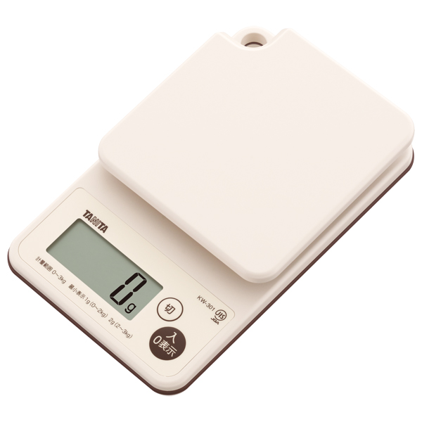 【T】洗えるデジタルクッキングスケール3kg アイボリー ※メーカー欠品5月中旬頃入荷予定