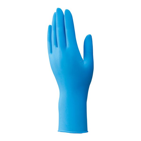 【販売終了】粉なしニトリル極うす手袋 100枚入 NS-480 Mサイズ ブルー