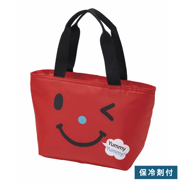 【数量限定】保冷弁当袋スマイル レッド