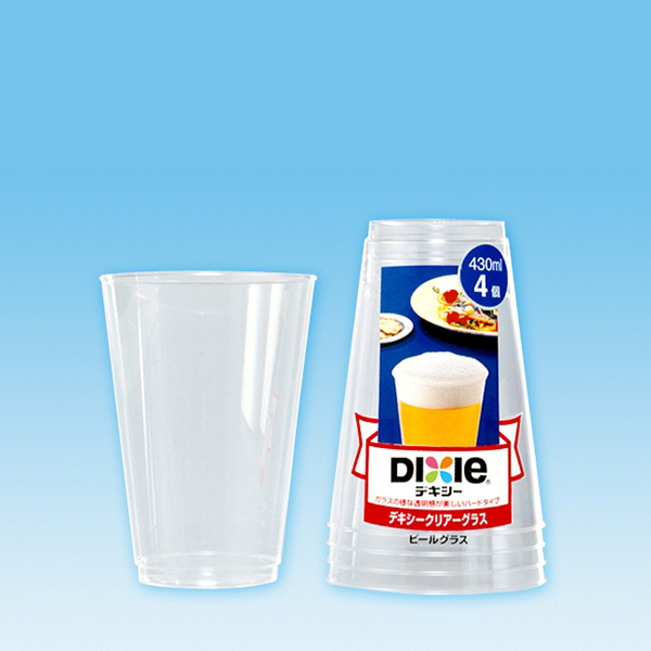 【T】クリアーグラス（ビール）430ml 4個入