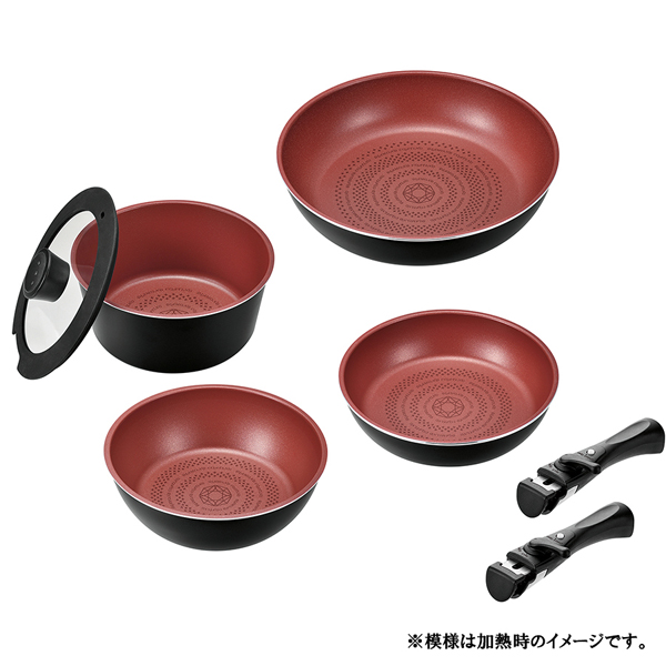 【数量限定】クックサイン ダイヤモンドコートIH対応クックウェア7点セットA