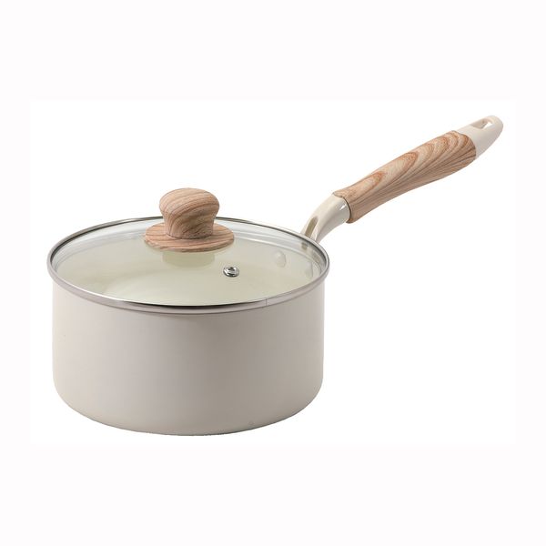 セラミール IH対応ガラス蓋付深型片手鍋18cm