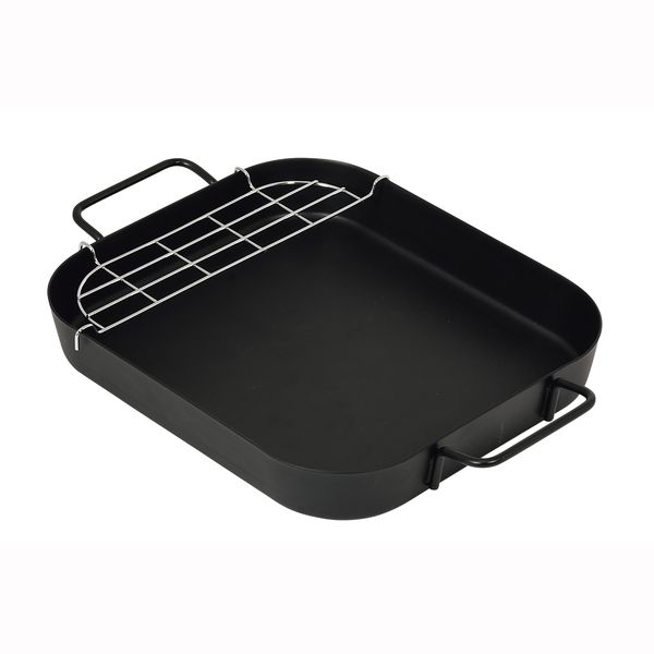 バーニスタ 鉄製角型プレート24×21cm(焼きすぎ防止アミ付)