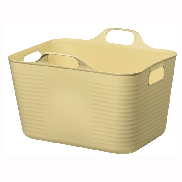 やわらかバスケット角　 Ｍサイズ　イエローベージュ