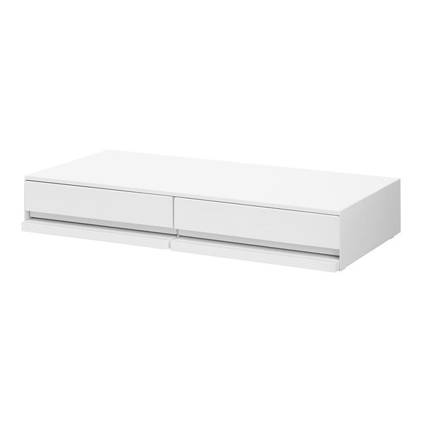 ツーウェイキッチン家電下引き出し＆スライドテーブル タワー W80 ホワイト