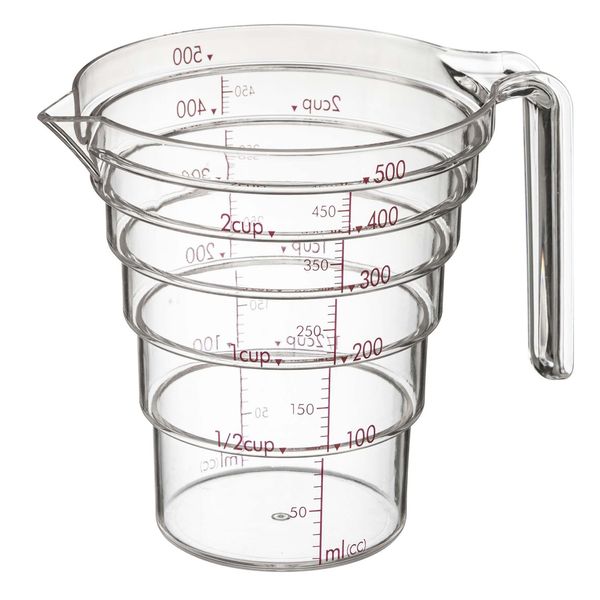 段々計量カップ 500ml クリア  ※次回入荷12月下旬
