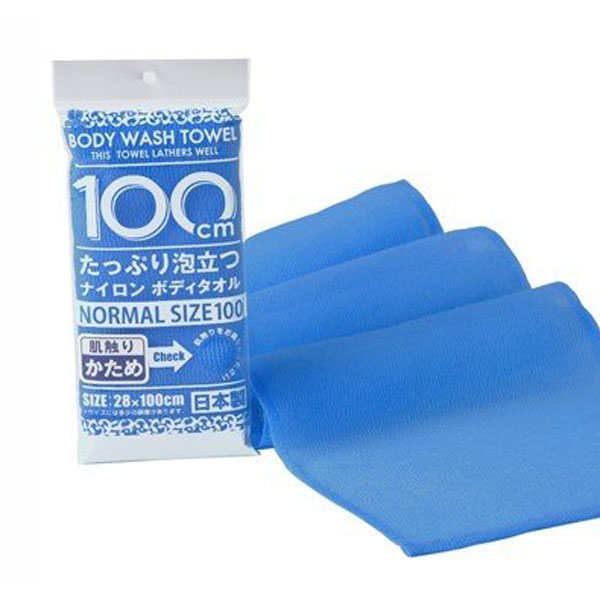 【数量限定】シャワロン ボディタオル100cm かため ブルー ※急遽メーカー廃番のため、表示在庫数で販売終了となります。