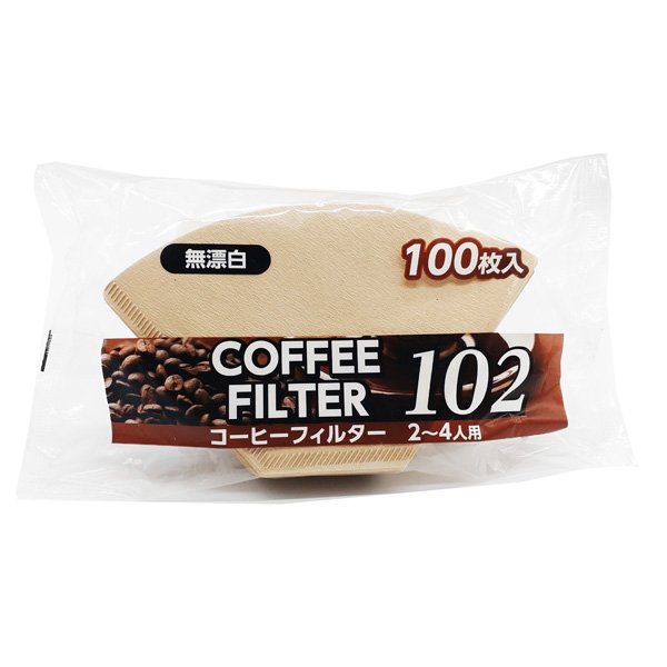 【T】コーヒーフィルター無漂白100枚入 2～4人用